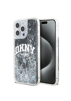 Husa pentru iPhone 15 Pro Max - DKNY Hardcase Liquid Glitter Big Logo (DKHCP15XLBNAEK) - Black