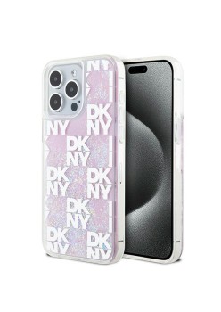 Husa pentru iPhone 15 Pro Max - DKNY Hardcase Liquid Glitter Multilogo (DKHCP15XLCPEPP) - Pink