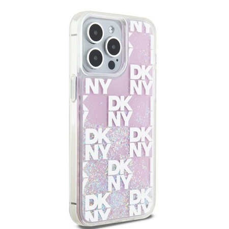 Husa pentru iPhone 15 Pro Max - DKNY Hardcase Liquid Glitter Multilogo (DKHCP15XLCPEPP) - Pink