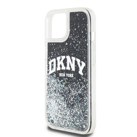 Husa pentru iPhone 15 - DKNY Hardcase Liquid Glitter Big Logo (DKHCP15SLBNAEK) - Black