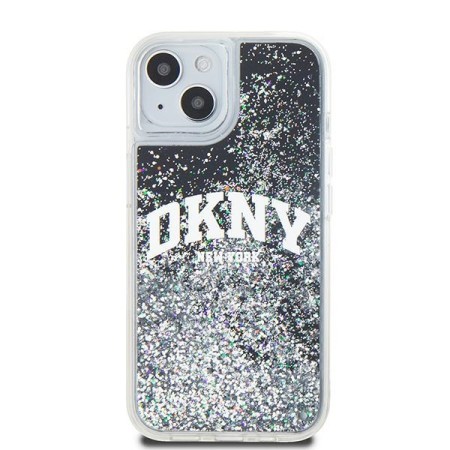 Husa pentru iPhone 15 - DKNY Hardcase Liquid Glitter Big Logo (DKHCP15SLBNAEK) - Black