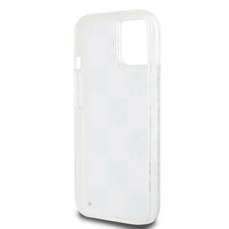 Husa pentru iPhone 15 - DKNY Hardcase Liquid Glitter Multilogo (DKHCP15SLCPEPT) - White