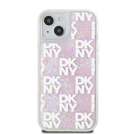 Husa pentru iPhone 15 - DKNY Hardcase Liquid Glitter Multilogo (DKHCP15SLCPEPP) - Pink