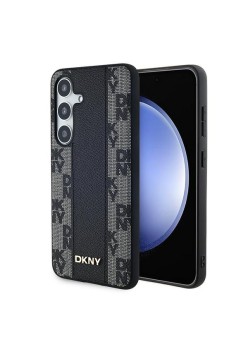 Husa Samsung Galaxy S24 - DKNY Leather Checkered Mono Pattern MagSafe (DKHMS24SPCPVSLK) - Black