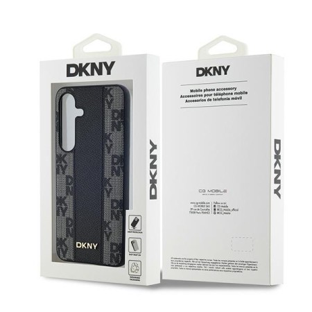 Husa Samsung Galaxy S24 - DKNY Leather Checkered Mono Pattern MagSafe (DKHMS24SPCPVSLK) - Black