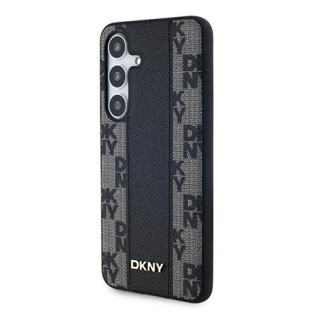 Husa Samsung Galaxy S24 Plus - DKNY Leather Checkered Mono Pattern MagSafe (DKHMS24MPCPVSLK ) - Black