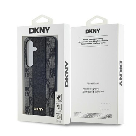 Husa Samsung Galaxy S24 Plus - DKNY Leather Checkered Mono Pattern MagSafe (DKHMS24MPCPVSLK ) - Black