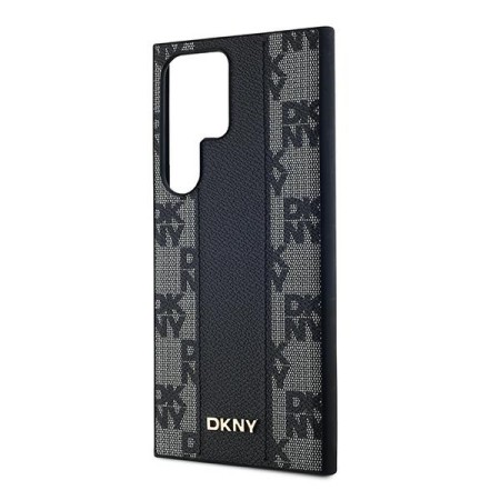 Husa Samsung Galaxy S24 Ultra - DKNY Leather Checkered Mono Pattern MagSafe (DKHMS24LPCPVSLK) - Black