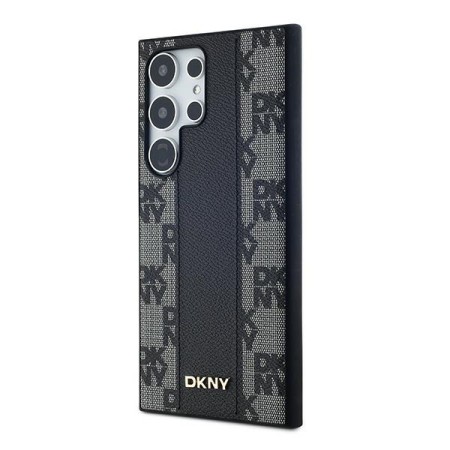 Husa Samsung Galaxy S24 Ultra - DKNY Leather Checkered Mono Pattern MagSafe (DKHMS24LPCPVSLK) - Black