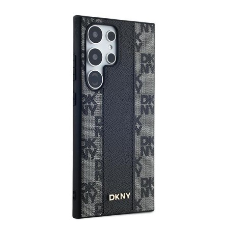 Husa Samsung Galaxy S24 Ultra - DKNY Leather Checkered Mono Pattern MagSafe (DKHMS24LPCPVSLK) - Black