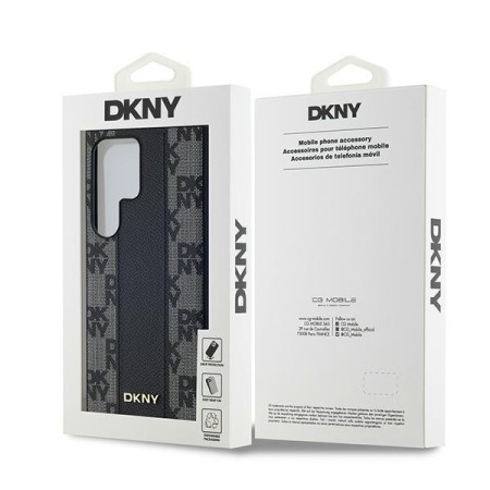 Husa Samsung Galaxy S24 Ultra - DKNY Leather Checkered Mono Pattern MagSafe (DKHMS24LPCPVSLK) - Black