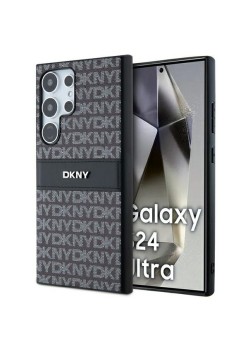 Husa Samsung Galaxy S24 Ultra - DKNY Leather Mono Stripe and Metal Logo (DKHCS24LPRTHSLK) - Black