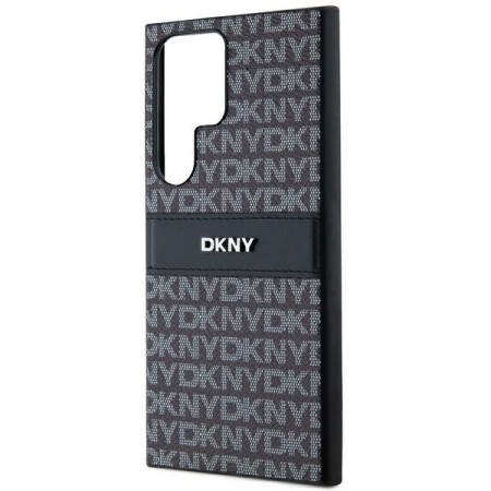 Husa Samsung Galaxy S24 Ultra - DKNY Leather Mono Stripe and Metal Logo (DKHCS24LPRTHSLK) - Black