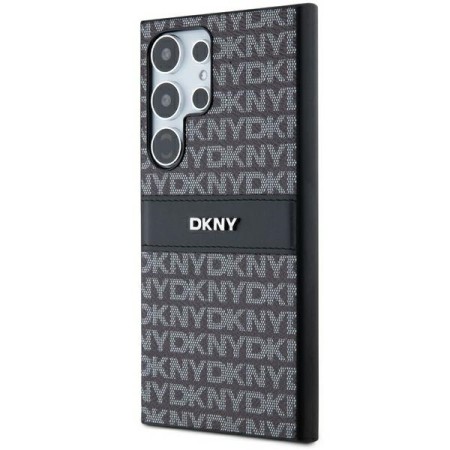 Husa Samsung Galaxy S24 Ultra - DKNY Leather Mono Stripe and Metal Logo (DKHCS24LPRTHSLK) - Black