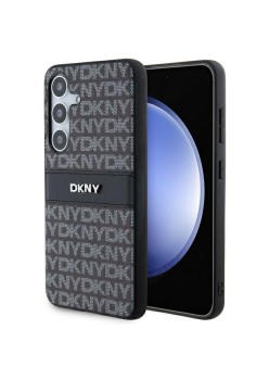 Husa Samsung Galaxy S24 Plus - DKNY Leather Mono Stripe and Metal Logo (DKHCS24MPRTHSLK) - Black