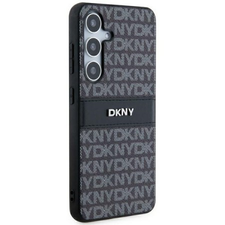 Husa Samsung Galaxy S24 Plus - DKNY Leather Mono Stripe and Metal Logo (DKHCS24MPRTHSLK) - Black