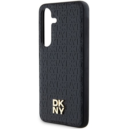 Husa Samsung Galaxy S24 - DKNY Leather Pattern Metal Logo MagSafe (DKHMS24SPSHRPSK) - Black