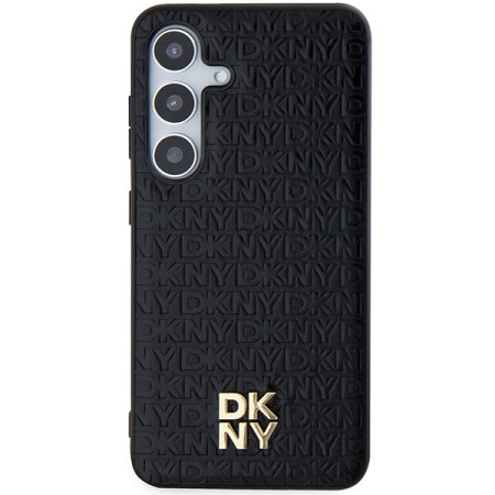 Husa Samsung Galaxy S24 - DKNY Leather Pattern Metal Logo MagSafe (DKHMS24SPSHRPSK) - Black