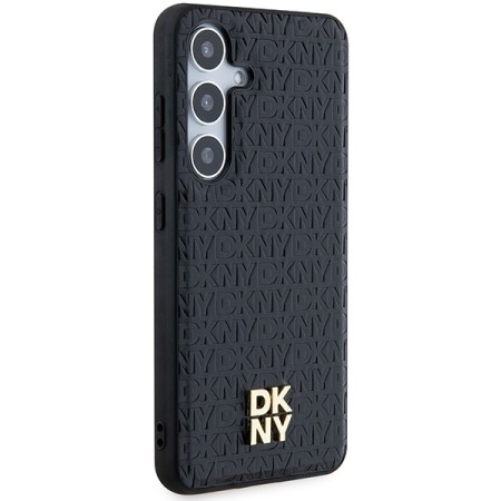 Husa Samsung Galaxy S24 - DKNY Leather Pattern Metal Logo MagSafe (DKHMS24SPSHRPSK) - Black