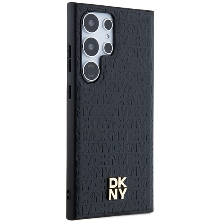 Husa Samsung Galaxy S24 Ultra - DKNY Leather Pattern Metal Logo MagSafe (DKHMS24LPSHRPSK) - Black