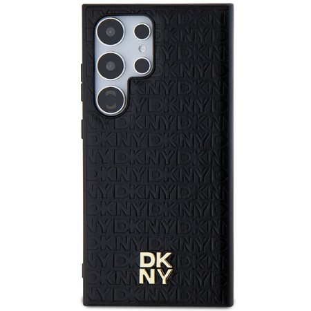 Husa Samsung Galaxy S24 Ultra - DKNY Leather Pattern Metal Logo MagSafe (DKHMS24LPSHRPSK) - Black