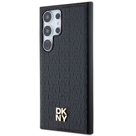 Husa Samsung Galaxy S24 Ultra - DKNY Leather Pattern Metal Logo MagSafe (DKHMS24LPSHRPSK) - Black