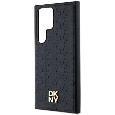 Husa Samsung Galaxy S24 Ultra - DKNY Leather Pattern Metal Logo MagSafe (DKHMS24LPSHRPSK) - Black