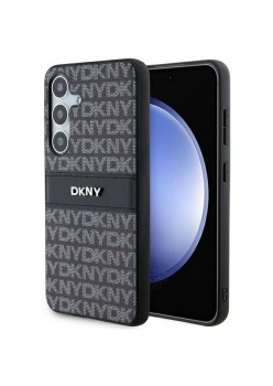 Husa Samsung Galaxy S24 - DKNY Leather Mono Stripe and Metal Logo (DKHCS24SPRTHSLK) - Black