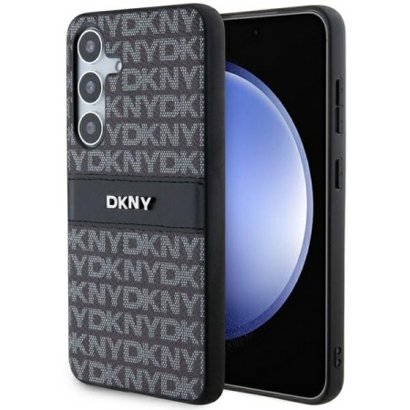 Husa Samsung Galaxy S24 - DKNY Leather Mono Stripe and Metal Logo (DKHCS24SPRTHSLK) - Black