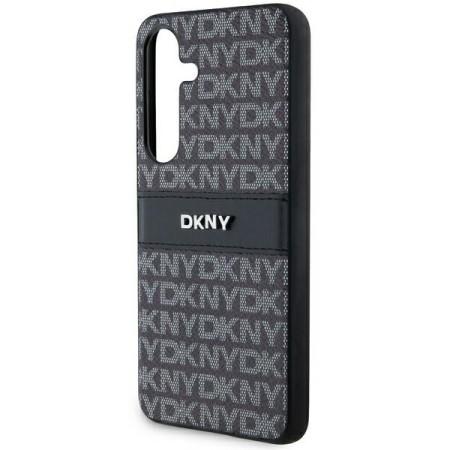 Husa Samsung Galaxy S24 - DKNY Leather Mono Stripe and Metal Logo (DKHCS24SPRTHSLK) - Black