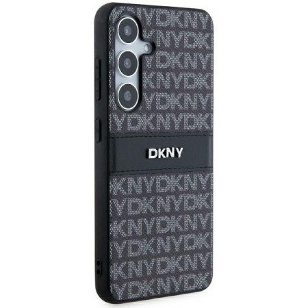 Husa Samsung Galaxy S24 - DKNY Leather Mono Stripe and Metal Logo (DKHCS24SPRTHSLK) - Black