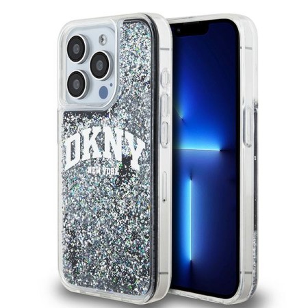 Husa pentru iPhone 15 Pro - DKNY Hardcase Liquid Glitter Big Logo (DKHCP15LLBNAEK) - Black