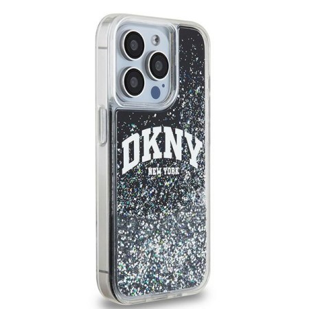 Husa pentru iPhone 15 Pro - DKNY Hardcase Liquid Glitter Big Logo (DKHCP15LLBNAEK) - Black