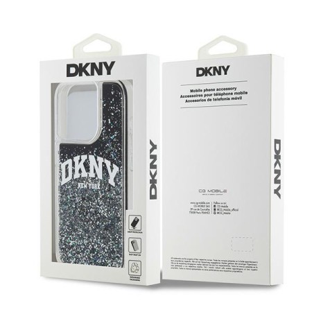 Husa pentru iPhone 15 Pro - DKNY Hardcase Liquid Glitter Big Logo (DKHCP15LLBNAEK) - Black