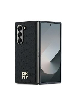 Husa Samsung Galaxy Z Fold6 - DKNY Leather Repeat Pattern Stack Logo (DKHMZFD6PSHRPSK) - Black