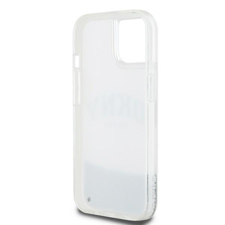 Husa pentru iPhone 15 - DKNY Hardcase Liquid Glitter Big Logo (DKHCP15SLBNAET) - White