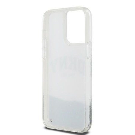 Husa pentru iPhone 15 Pro - DKNY Hardcase Liquid Glitter Big Logo (DKHCP15LLBNAET) - White