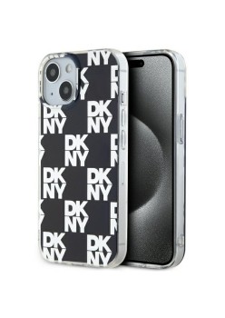 Husa iPhone 15 Plus - DKNY IML Checkered Mono Pattern (DKHCP15MHDLCEK) - Black