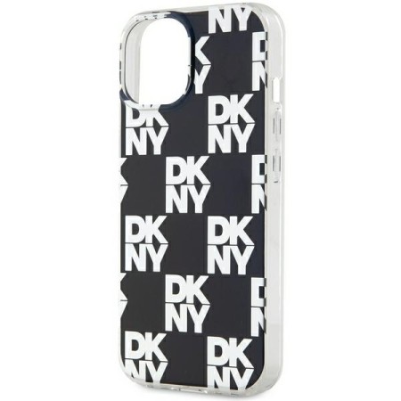 Husa iPhone 15 Plus - DKNY IML Checkered Mono Pattern (DKHCP15MHDLCEK) - Black