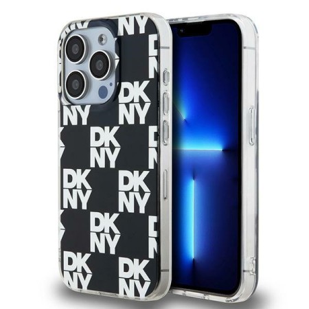 Husa iPhone 15 Pro Max - DKNY IML Checkered Mono Pattern (DKHCP15XHDLCEK) - Black