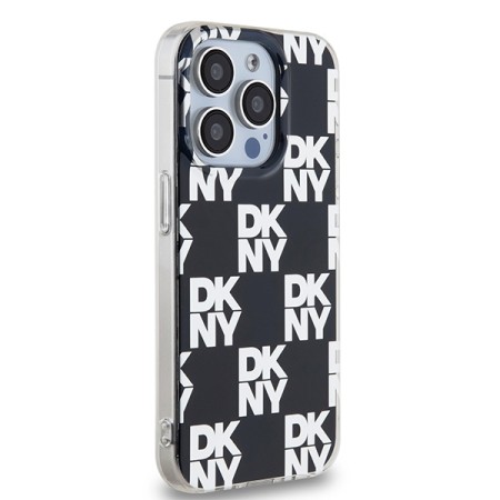 Husa iPhone 15 Pro Max - DKNY IML Checkered Mono Pattern (DKHCP15XHDLCEK) - Black