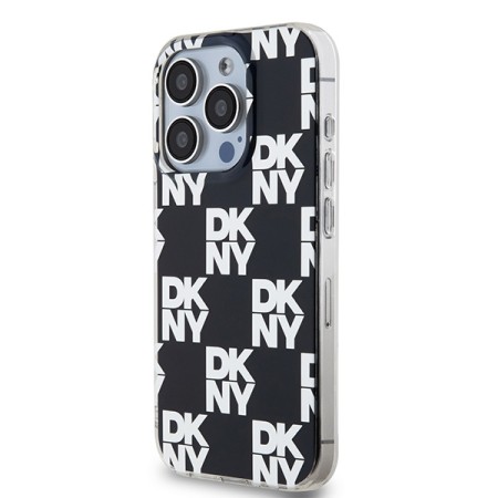 Husa iPhone 15 Pro Max - DKNY IML Checkered Mono Pattern (DKHCP15XHDLCEK) - Black