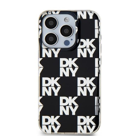 Husa iPhone 15 Pro Max - DKNY IML Checkered Mono Pattern (DKHCP15XHDLCEK) - Black