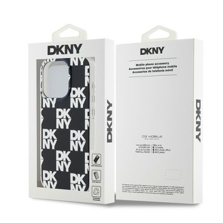 Husa iPhone 15 Pro Max - DKNY IML Checkered Mono Pattern (DKHCP15XHDLCEK) - Black