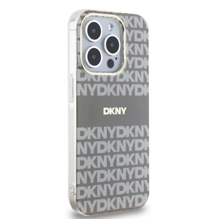 Husa iPhone 15 Pro Max - DKNY IML Mono and Stripe MagSafe (DKHMP15XHRHSEE) - Beige