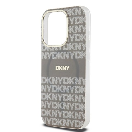 Husa iPhone 15 Pro Max - DKNY IML Mono and Stripe MagSafe (DKHMP15XHRHSEE) - Beige