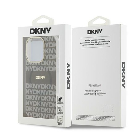 Husa iPhone 15 Pro Max - DKNY IML Mono and Stripe MagSafe (DKHMP15XHRHSEE) - Beige