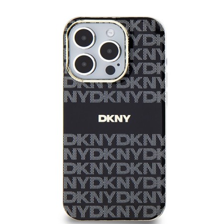 Husa iPhone 15 Pro Max - DKNY IML Mono and Stripe MagSafe (DKHMP15XHRHSEK) - Black