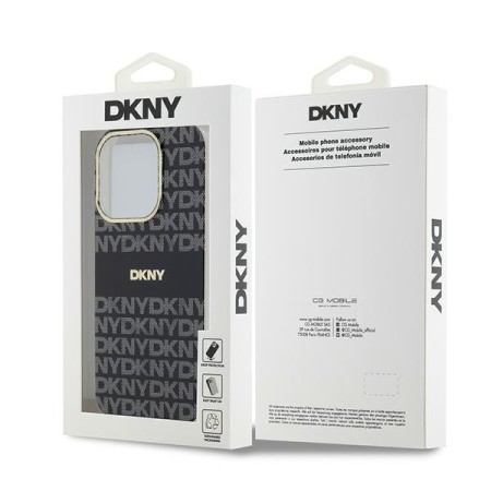 Husa iPhone 15 Pro Max - DKNY IML Mono and Stripe MagSafe (DKHMP15XHRHSEK) - Black