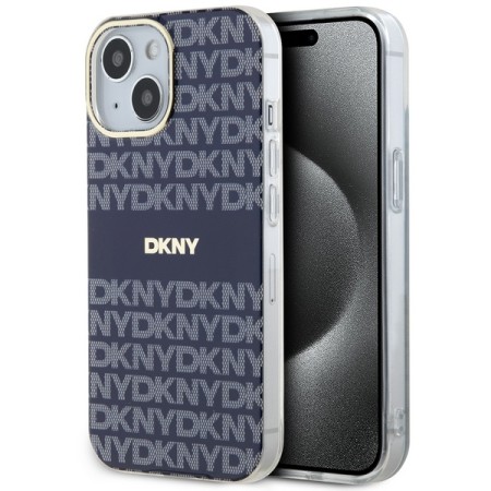 Husa iPhone 15 - DKNY IML Mono and Stripe MagSafe (DKHMP15SHRHSEB) - Blue